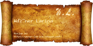 Wéner Larina névjegykártya